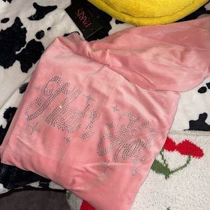 That’s Hot Paris Hilton Rhinestone Pearl Blush Velour Hoodie